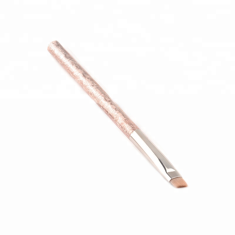 Customized Logo Synthetic New Idea Rose Gold Metal Handle Eyebrow Makeup Brush
