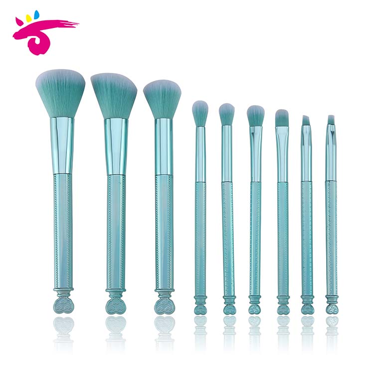 9PCS Basic Brush Sets Makeup Sweet Heart Shape Makeup Brush Set for Woman