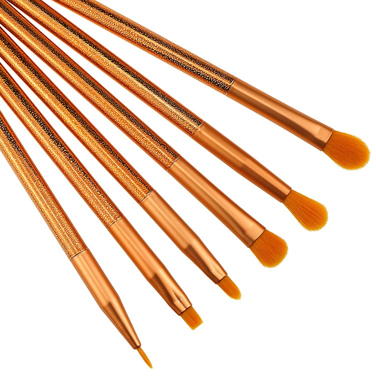 10Pcs Glitter Makeup Brushes Orange Hair Product Label Brushes