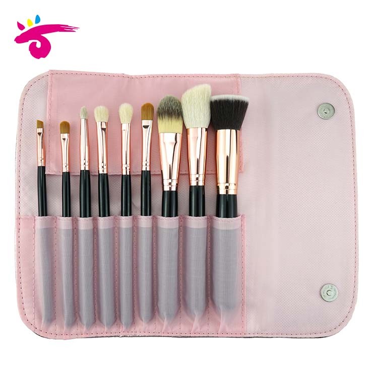 Professional rose golden makeup powder brush private cosmetics brushes makeup with pouch
