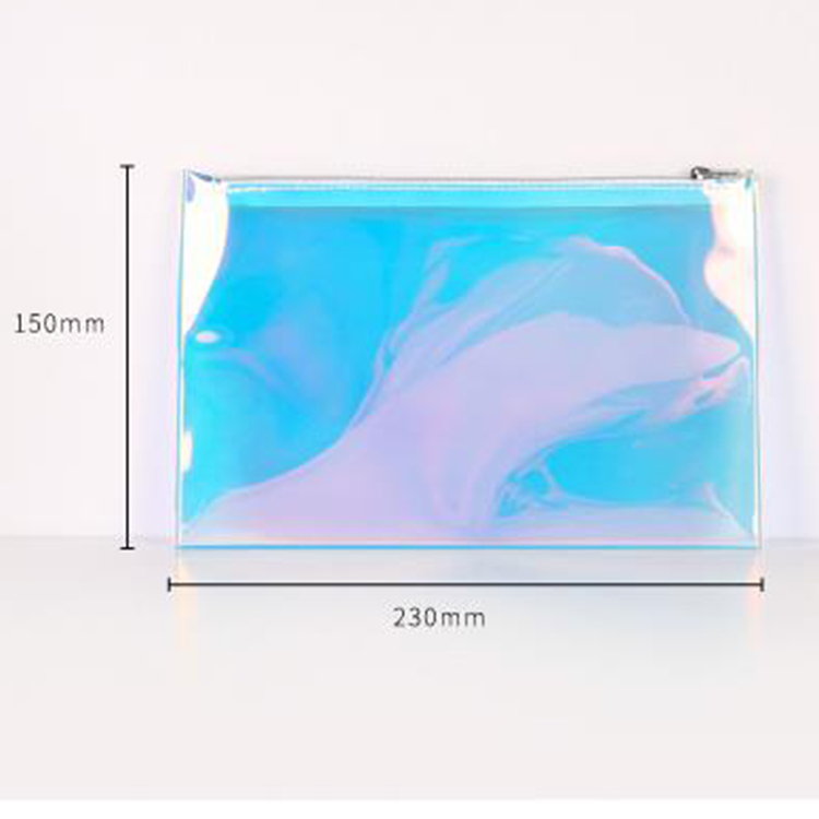 Fashion Zipper Cosmetic Bag PVC Transparent Laser Dazzle Color Shine Makeup Organizer Waterproof