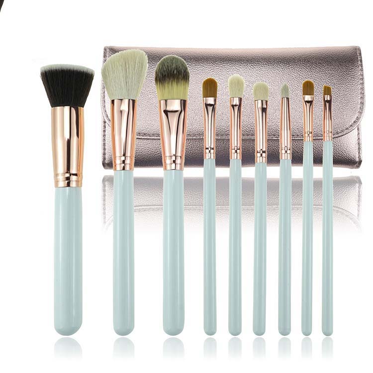 9Pcs Rose Brush Vegan Hair Makeup Brushes Cosmetics Makeup Brushes