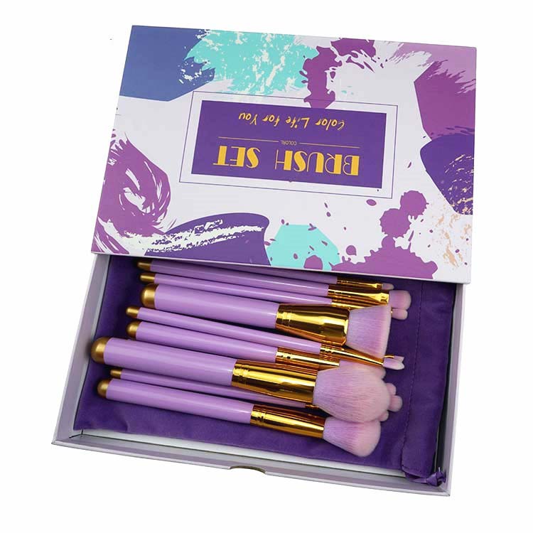 Private Label Purple Makeup Brush Set With Gift Box Brush Cosmetic For Women