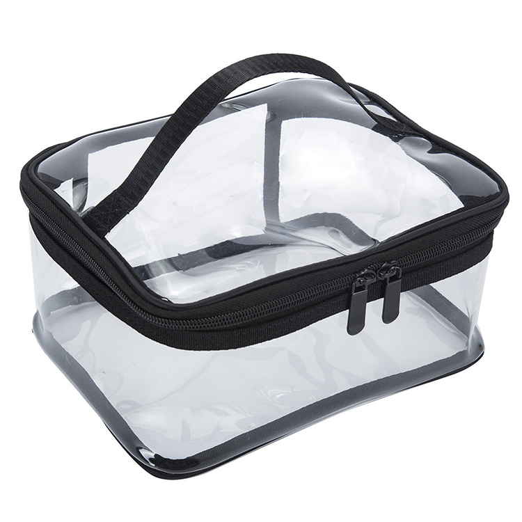 Clear Cosmetic Bag Travel PVC Makeup Bag Train Case Cosmetic Organizer with Top Handle