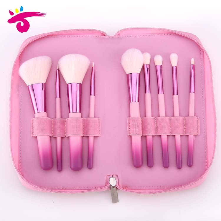 Makeup Must Haves Unique Makeup Brush Kit With Case Fresh Pink Brush Sst for Powder Foundation Cream Eyeshadow