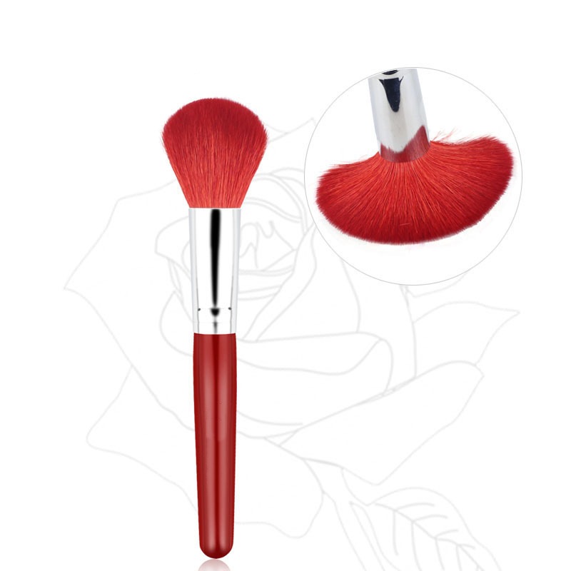 Customized Logo Vegan Cosmetic Brush Beautiful Tool Chrome Powder Brush