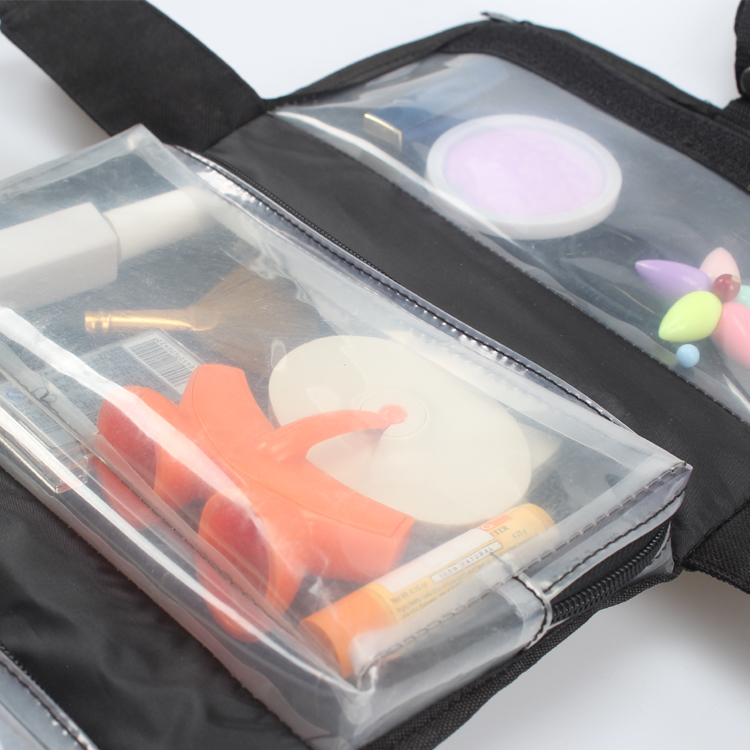 Fashion Polyester and PVC Toiletry Bag For Travel Foldable Hanging Travel Toiletry Bag
