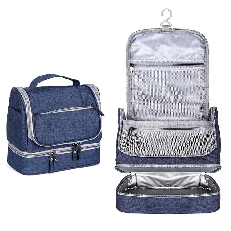 Hanging Toiletry Kit Organizer Bag Dry and Wet Separation 2-layer Makeup Cosmetic Bag for Travel
