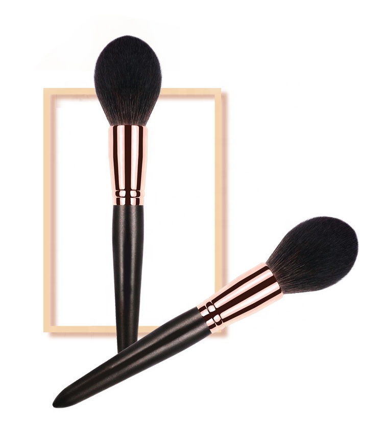 2019 Trending Amazon Tapered Black Handle Synthetic Goat Powder Makeup Cosmetic Brush