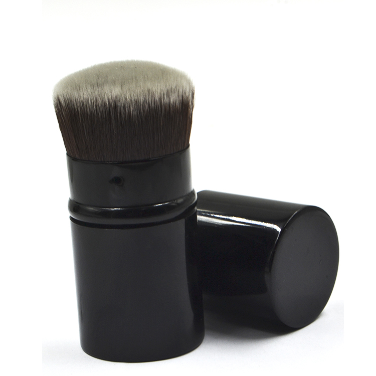 Single Mini Aluminum Handle Synthetic Hair Cosmetics Makeup Powder Brush Retractable Brush