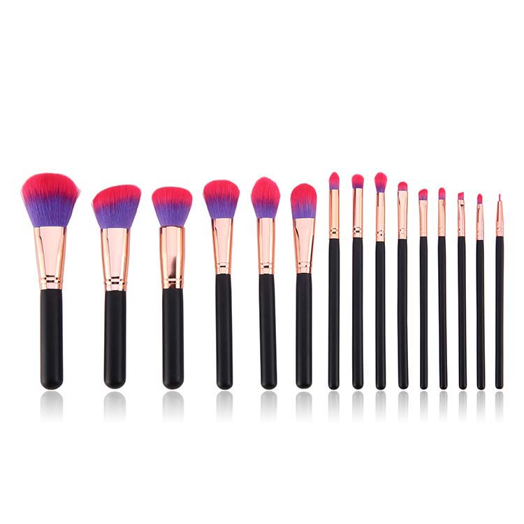 14PCS Vegan Makeup Brush Set rose golden salon professional brushes