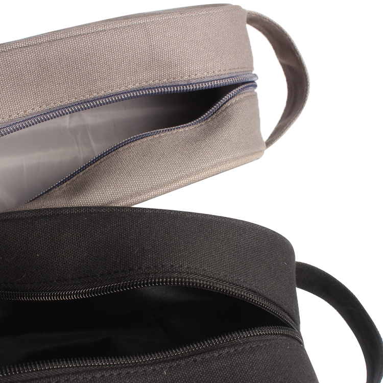 Plain Makeup Bag Canvas Cosmetic Bag With Zipper Travel Toiletry Bag