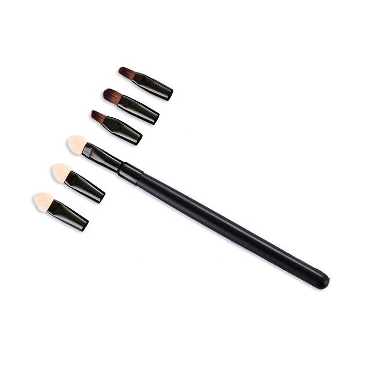 6 in 1 Exchengeable Eyebrow Eye Shadow Makeup Brush Sponge With Blistar Package