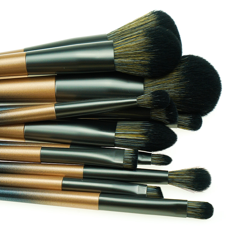 Luxury Looks 12pcs Elegance Vegan Professional Brush Set Makeup Glitter Cosmetic Brushes