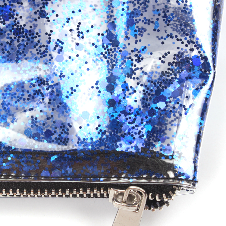 Transparent Make Up Bag Clear Glitter Cosmetic Storage Bag Zipper Sequins Quicksand Pouch