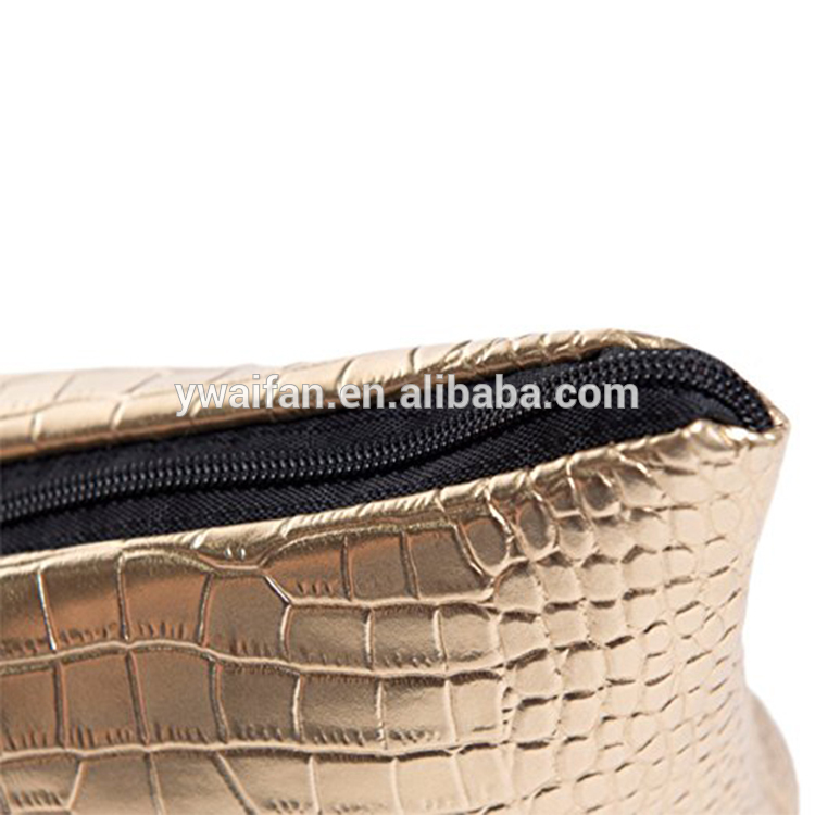 PU Tools Case Golden Cosmetic Toiletry Bag Waterproof Makeup Case