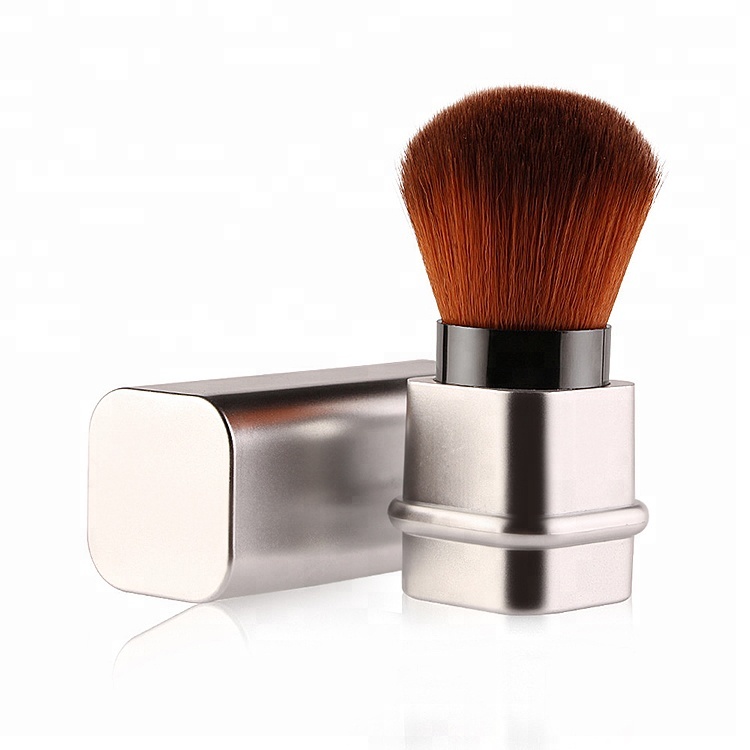 2019 New Arrivals Metal Powder Brush Synthetic Free Kabuki Retractable Powder Brush