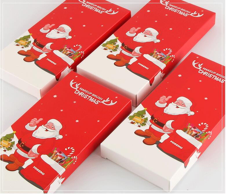 custom private label Christmas Gift box novelty makeup brush set