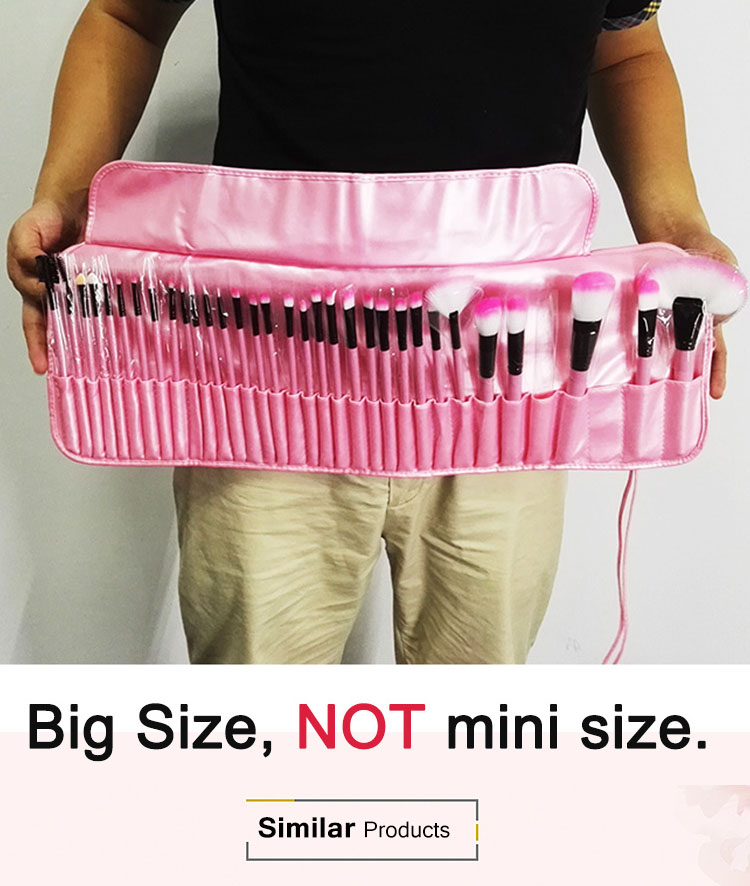 Wholesale Big Complete 32Pcs Professional Cosmetics Makeup Brushes Set with Pink Black Pouch Bag