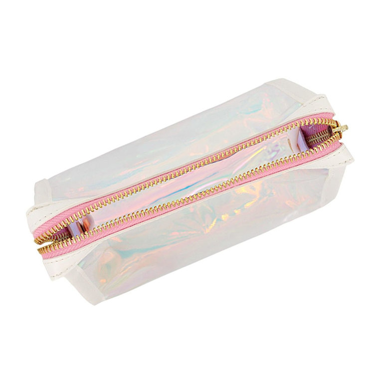 Clear Transparent Rainbow Laser Holographic Cosmetics Makeup Travel Bag