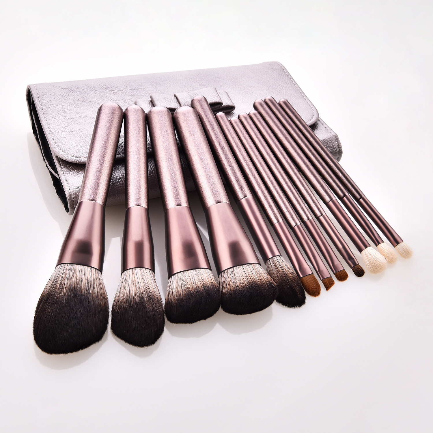 12PCS/SET Pro Champagne Gold No Label Makeup Brushes High Quality