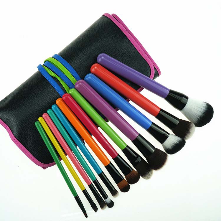 12Pc Rainbow Brush Set Colorful Paint Brush Set Brocha