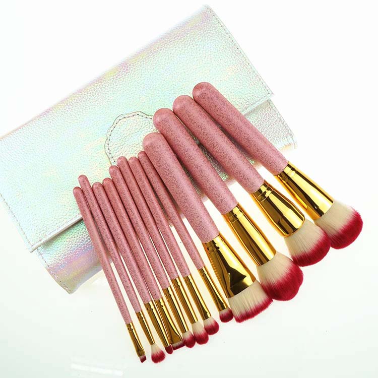 Shenzhen Factory New Design Makeup Brush Set Mermaid with PU Leather Case