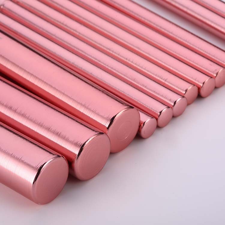 Wire Drawing Pink 12 Pieces Custom Makeup Brush Private Label Makeup Brush Set