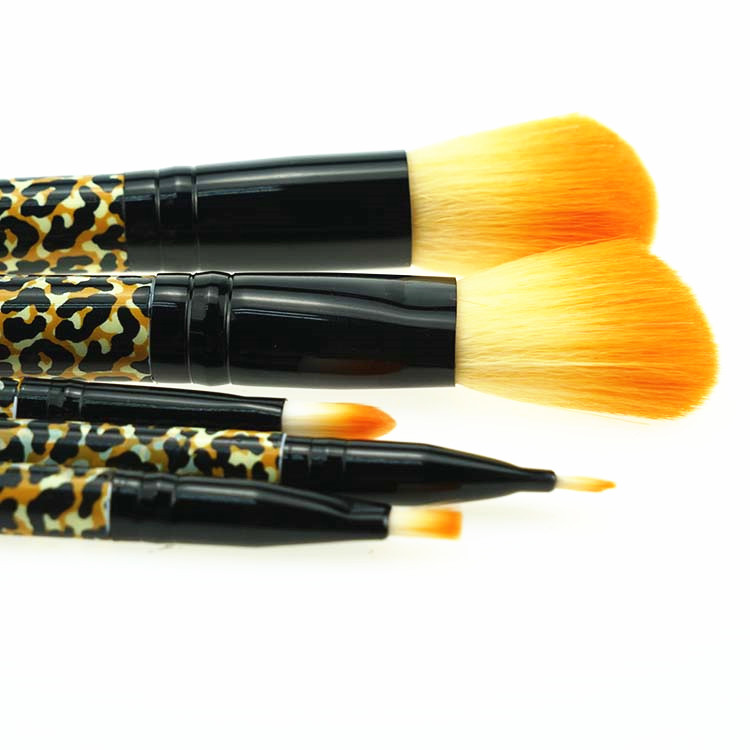 5PCS Leopard brushes makeup mini travel makeup brush set