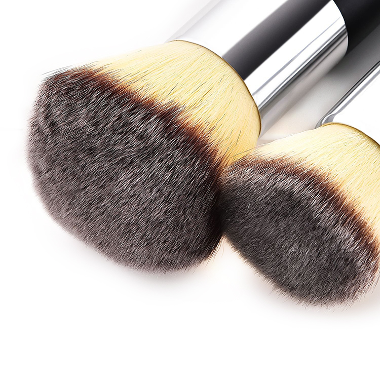 Custom Logo Makeup Brush Kit Matt Black Handle Cosmetic Powder Brushes with Vegan Synthetic Hair