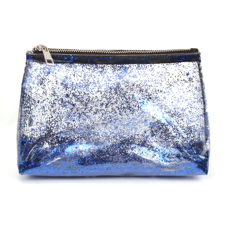 Transparent Make Up Bag Clear Glitter Cosmetic Storage Bag Zipper Sequins Quicksand Pouch