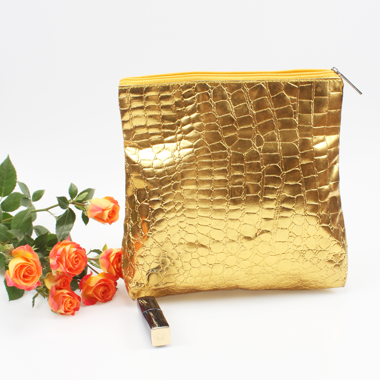 Golden PU Foldable Lady Hand Bag Wedding and Party Hand Bag Women Multifunctional Hand Bag Women