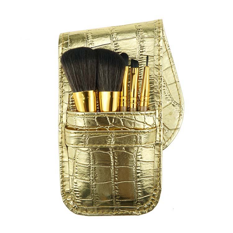 korean brushes small bling makeup brush set with  gold pouch