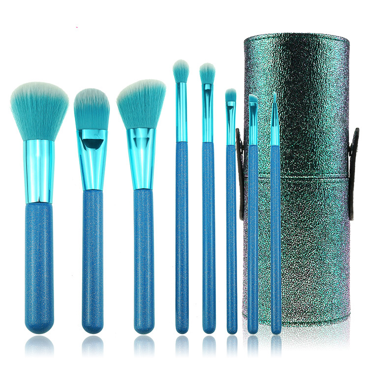 Personalized Good Quality 8PCS Travel Style Bling Makeup Brushes With Tube