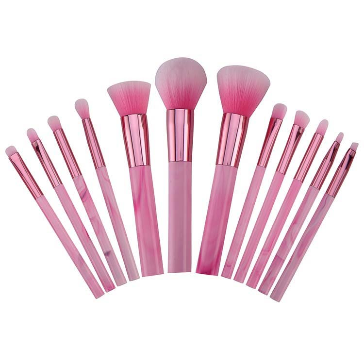 12 Pieces Marble Pink Best selling Maquillaje Makeup Brush Set
