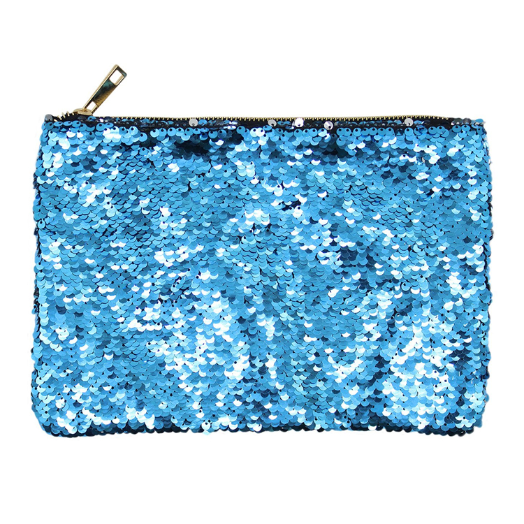 Sequin Makeup Cosmetic Pouch Bag Reversible Sequin Handbag Bling Glitter Evening Party Clutch Purse