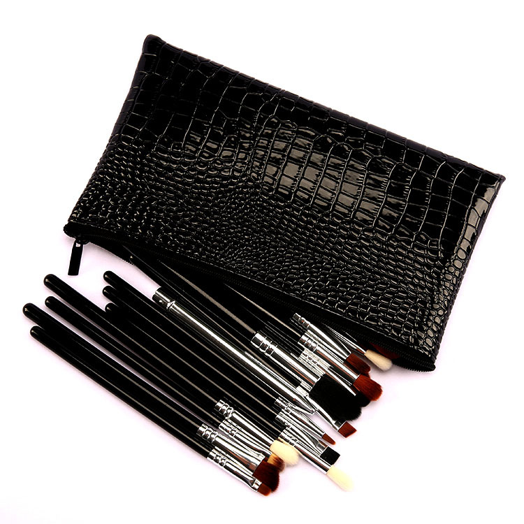 professional 19pcs complete eyeshadow eye makeup brush set with pouch