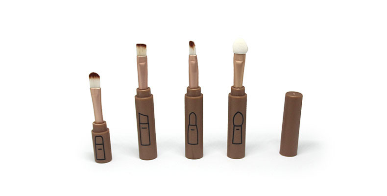 Brush Makeup Accessories Eye Use 4 In 1Plastic Stackable Eye Makeup Brush For Cosmetic