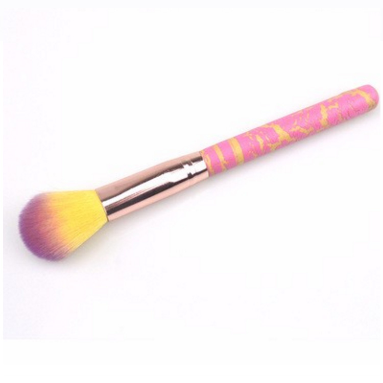 Customized Long Handle Facial Powder Brush with Soft Synthetic Hair
