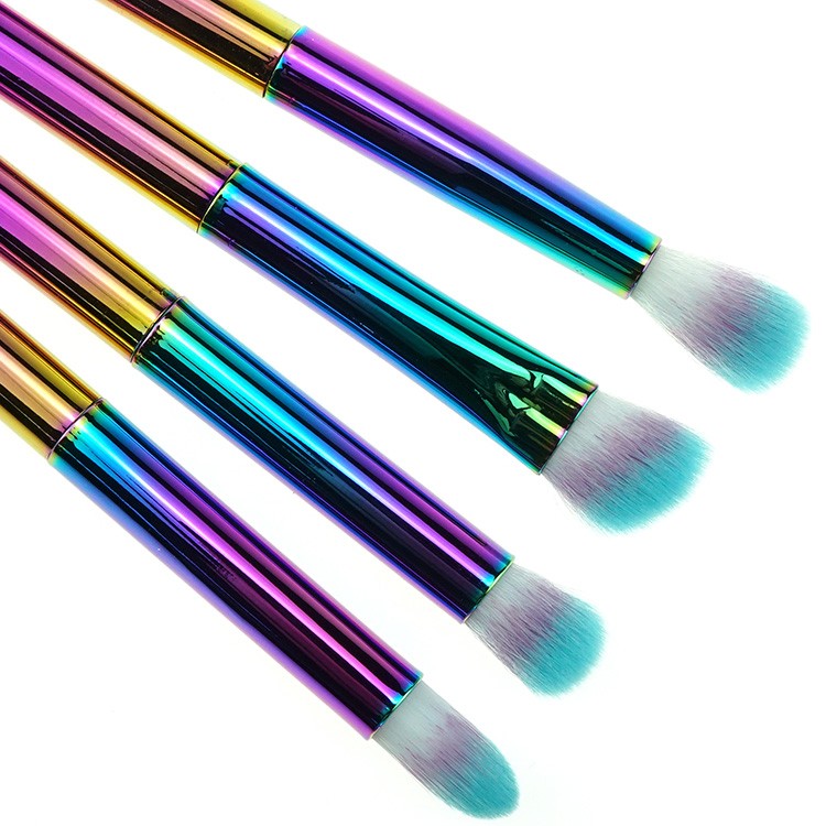 2019 new colorful Metal  handle brush professional cosmetic makeup Brush set