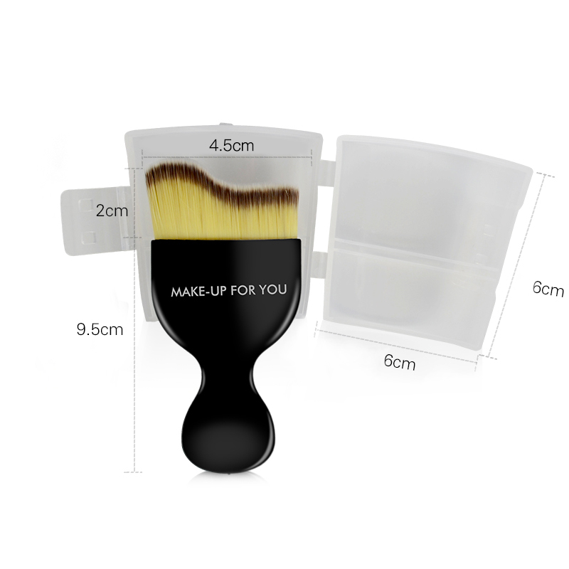 Travel Face Brush makeup brush with plastic cove Curved Korea Makeup Foundation Brush