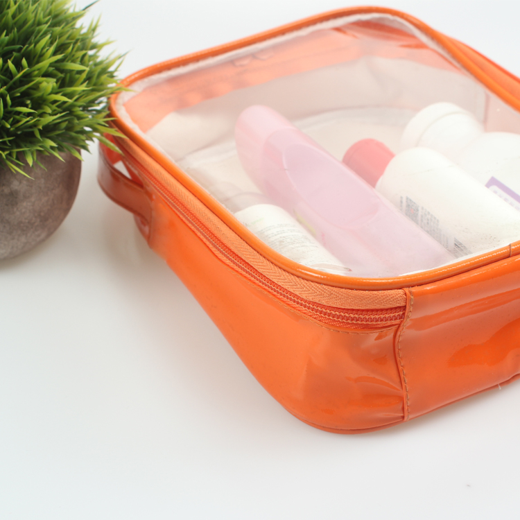 Clear PVC Zippered Toiletry Carry Pouch Vinyl Bag Portable Cosmetic Makeup Bag for Vacation