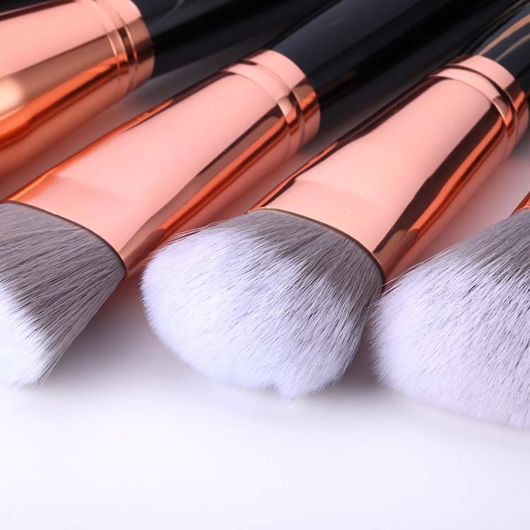 Promotional Price Popular Style Synthetic Hair Makeup Brushes Marble Black for Girls Women