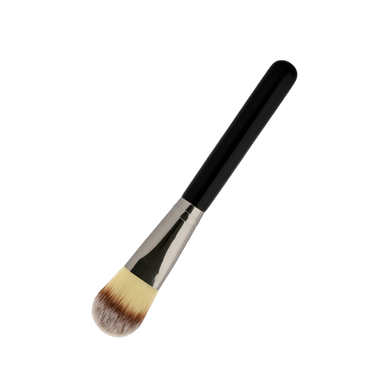 Custom Wooden Single Foundation Brush With Fiber Hair
