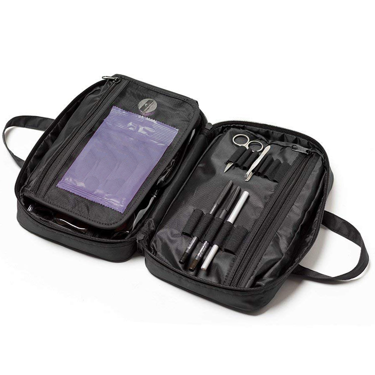 Multifunctional Cosmetic Travel Organizer Makeup Bag Case Divided Compartments with Brush Holders