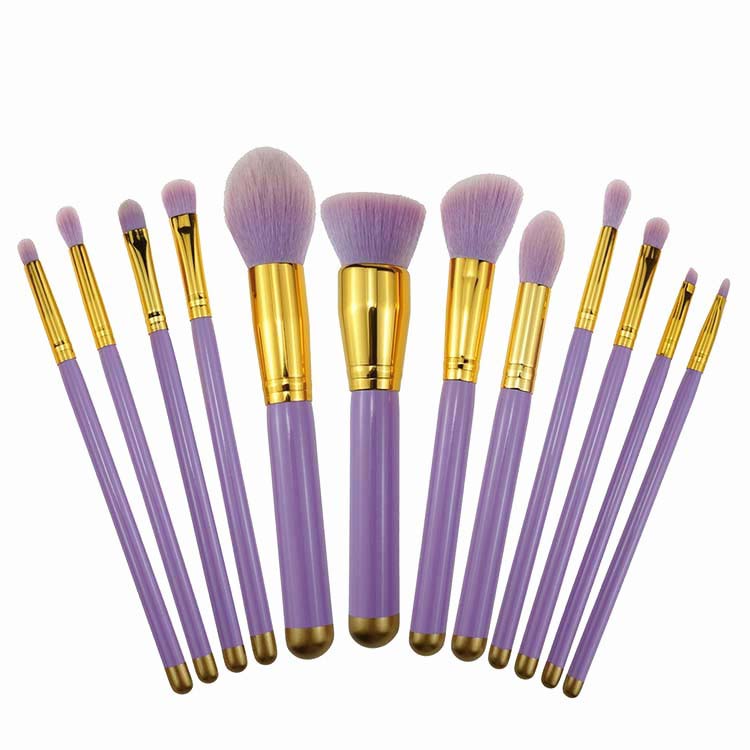 Synthetic Hair 12pcs mermaid tail brushes makeup brush set with box
