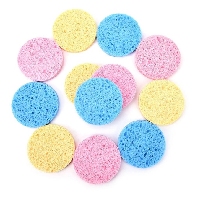 Natural Wood Pulp Cotton Cleansing Face Powder Puff