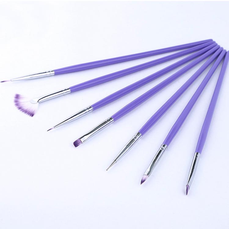 Nail art painting 6pcs wooden handle kolinsky hair nail brushes set with bag