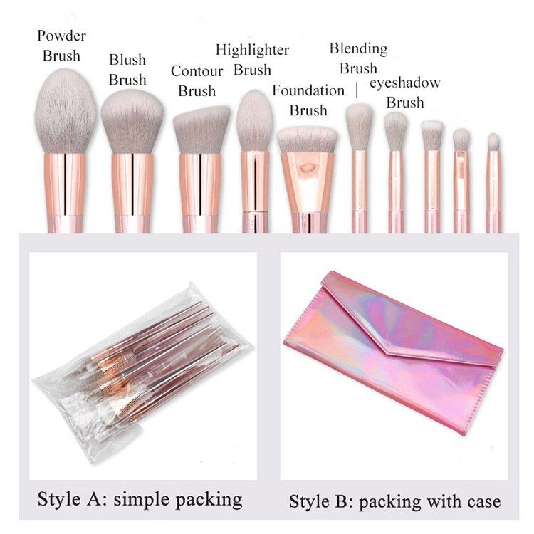 10 Set Professional Make Up Tool Brush Premium OEM Makeup Brushes