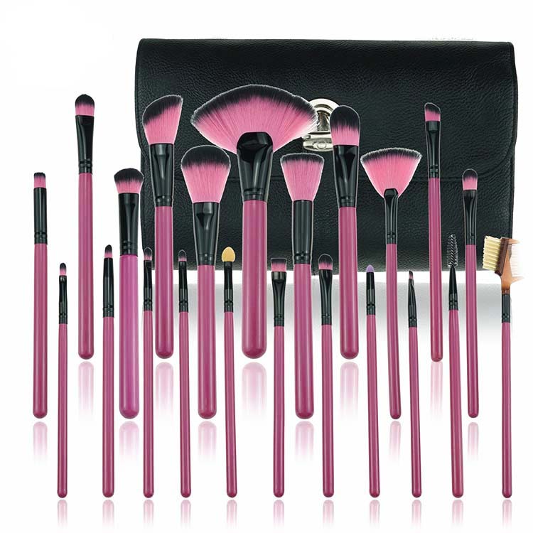 22 Piece Silicon Makeup Brush Eyeshadow Wood Women Makeup Brushes With Bag